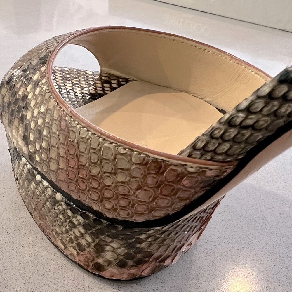 Jimmy Choo Peachy 125 / 38 Rosewood Mix Python Shoe - Picture 12 of 13
